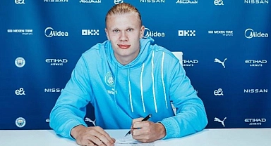 Erling Haaland, Manchester City'e imzayı attı