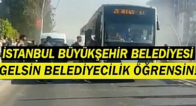 Şanlıurfa'da belediye otobüsü yol ortasında kilitlendi!