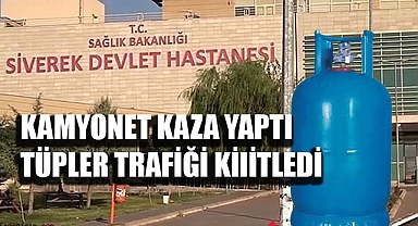 Tüp yüklü kamyonet yola savruldu: 2 Yaralı