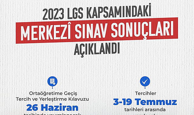 LGS sonuçları açıklandı