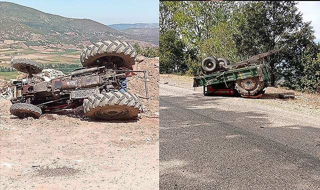 Virajı alamayan traktör devrildi: Ölü ve yaralılar var