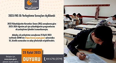 YKS ek tercih sonuçları açıklandı