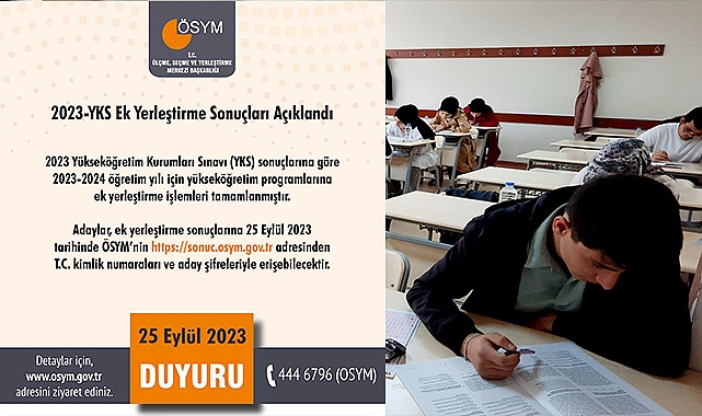 YKS ek tercih sonuçları açıklandı