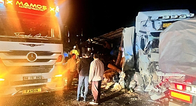 Malatya’da yem yüklü tır devrildi