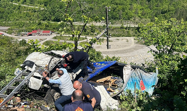 Meşrubat yüklü kamyon tarlaya devrildi: 2 yaralı