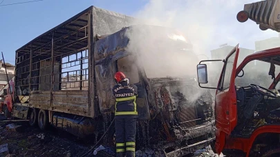 Şanlıurfa'da alev alan tır küle döndü